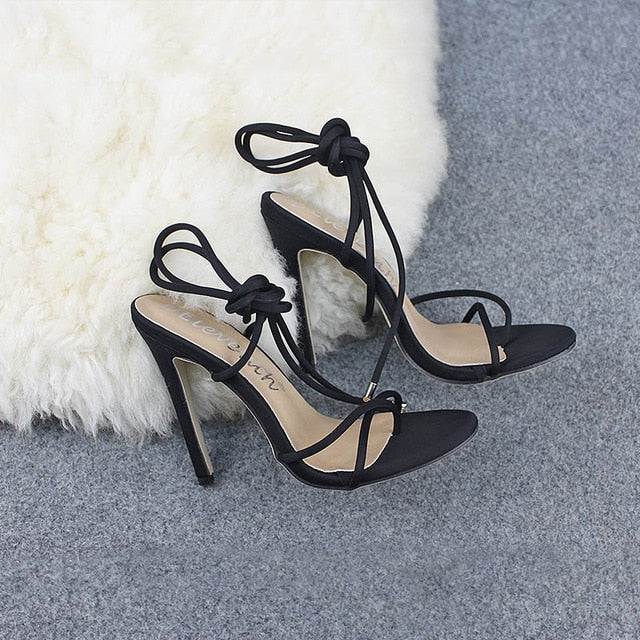 Skyline Lace-Up Stiletto Sandals