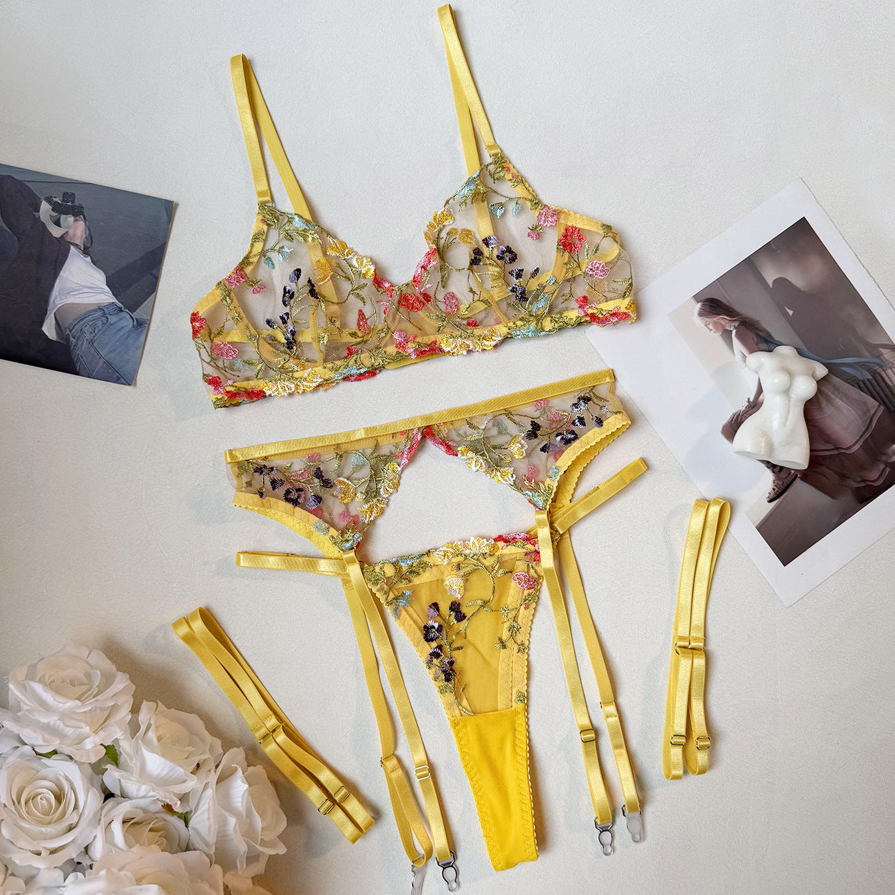 Golden Orchid Lingerie Set