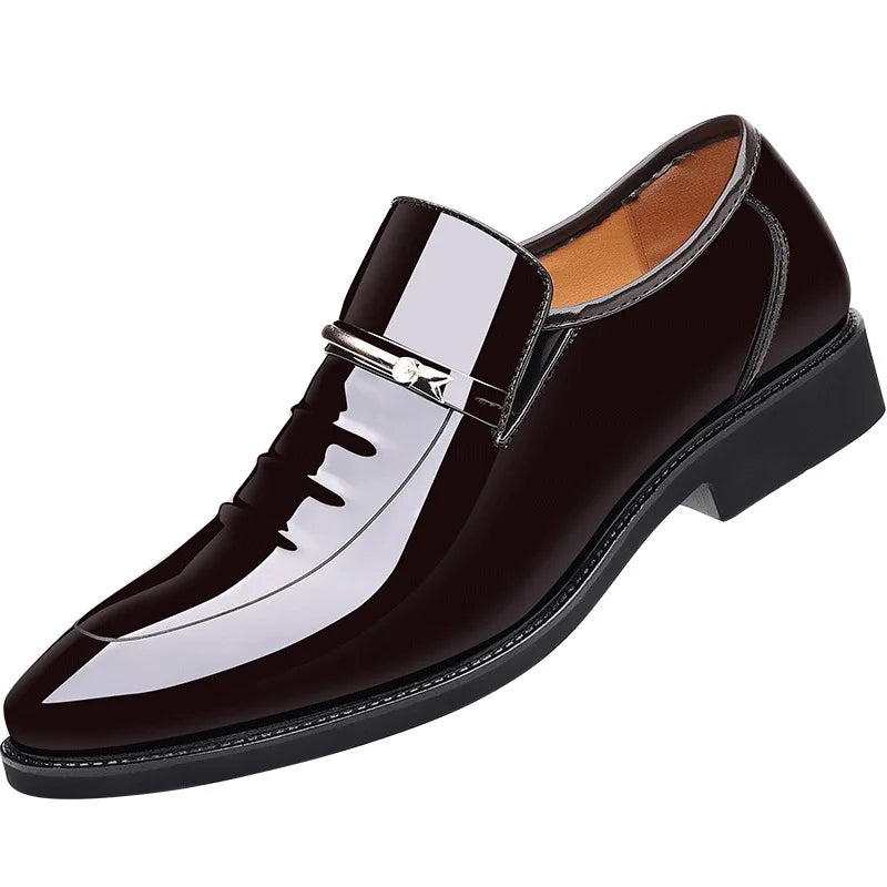 Axiom Patent Pointed-Toe Loafers