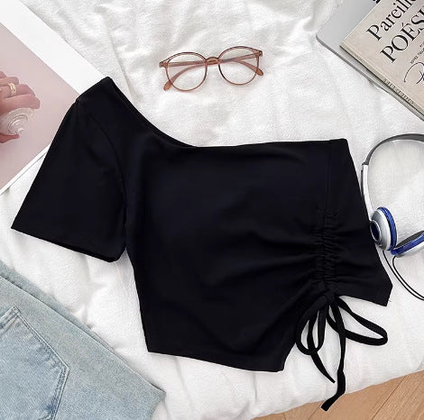 Draped Edge Crop Top