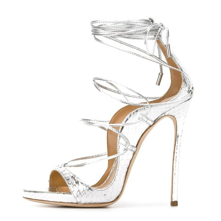 Lattice Lace-Up Heels
