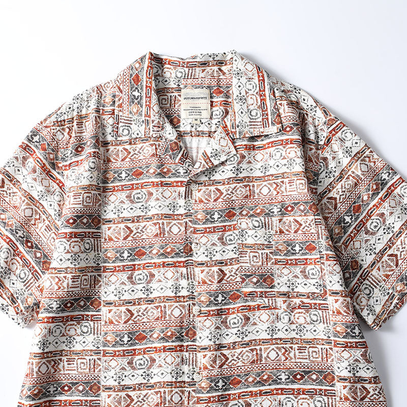Island Motif Camp Shirt
