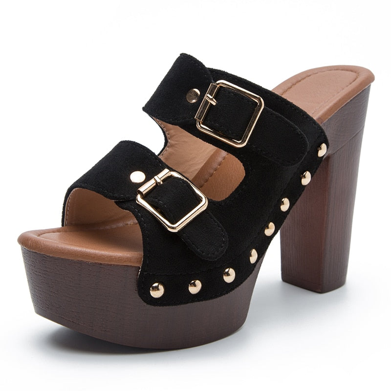 Rebel Rivet Platform Heels