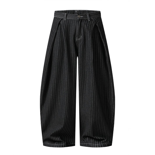 Edge Pleat Wide-Leg Trousers
