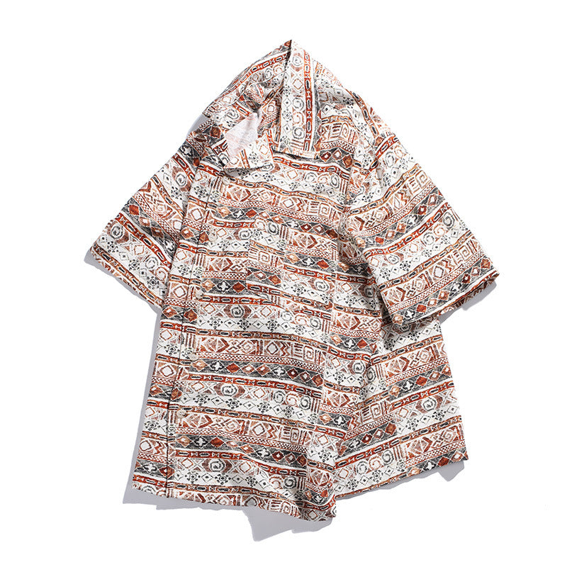 Island Motif Camp Shirt