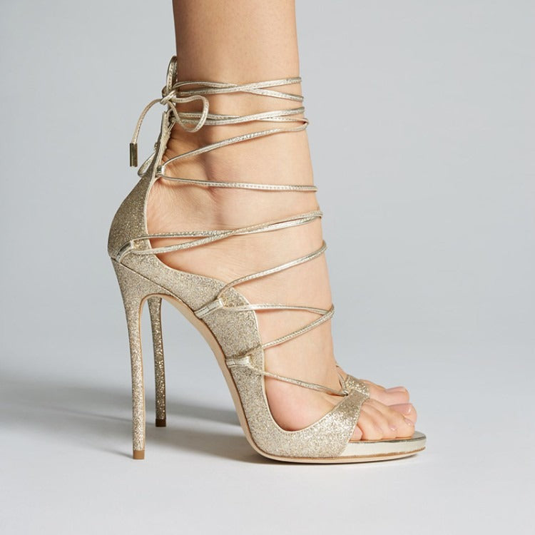 Lattice Lace-Up Heels