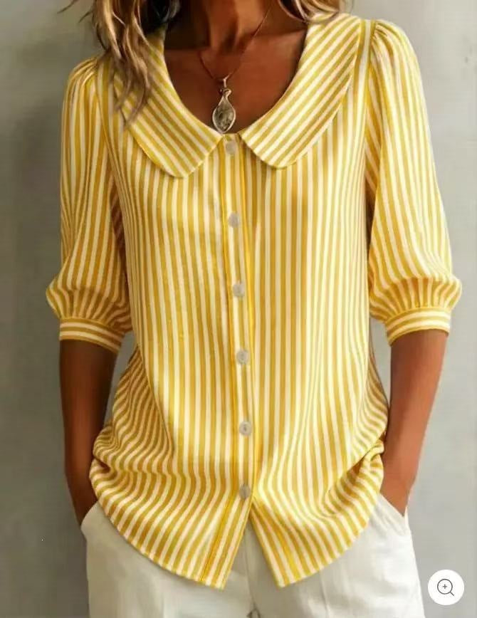 Interval Stripe V-Neck Top