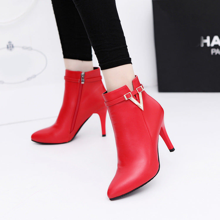 Needlepoint Stiletto Ankle Boots