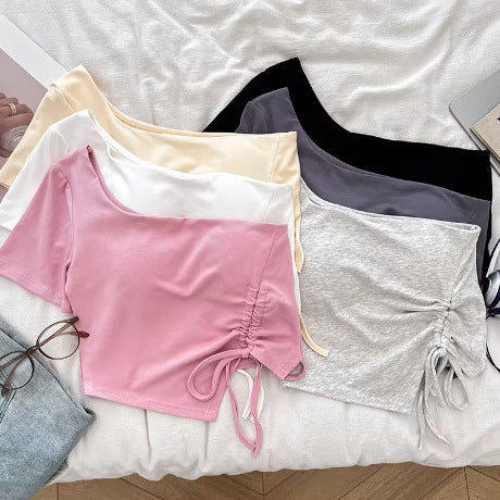 Draped Edge Crop Top