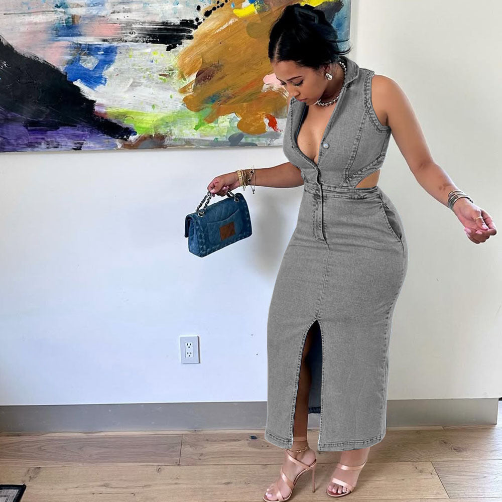 SoHo Tie-Front Maxi Dress