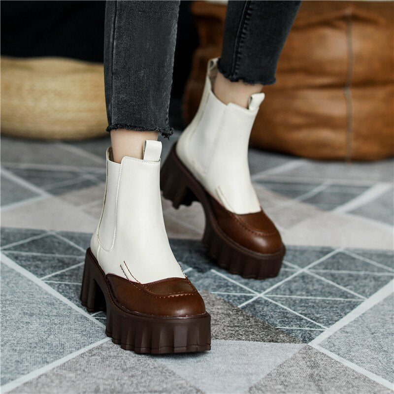 Forge Leather Platform Boots