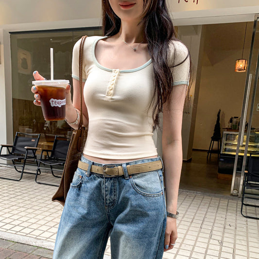 Frame Neck Fitted Tee