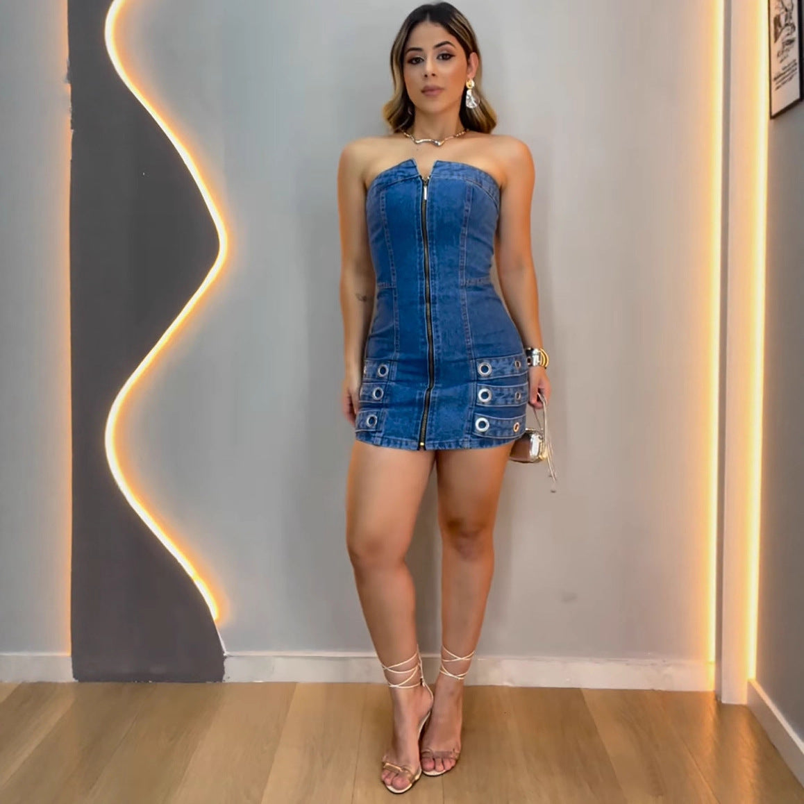 Chelsea Studded Denim Dress