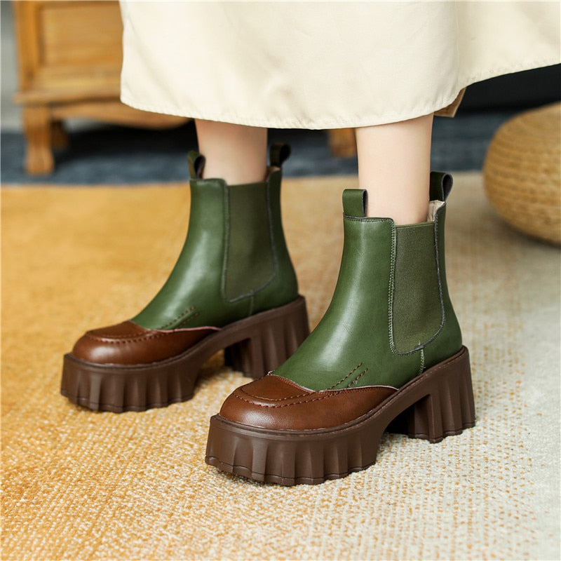 Forge Leather Platform Boots