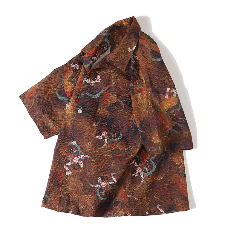 Motif Chiffon Camp Shirt