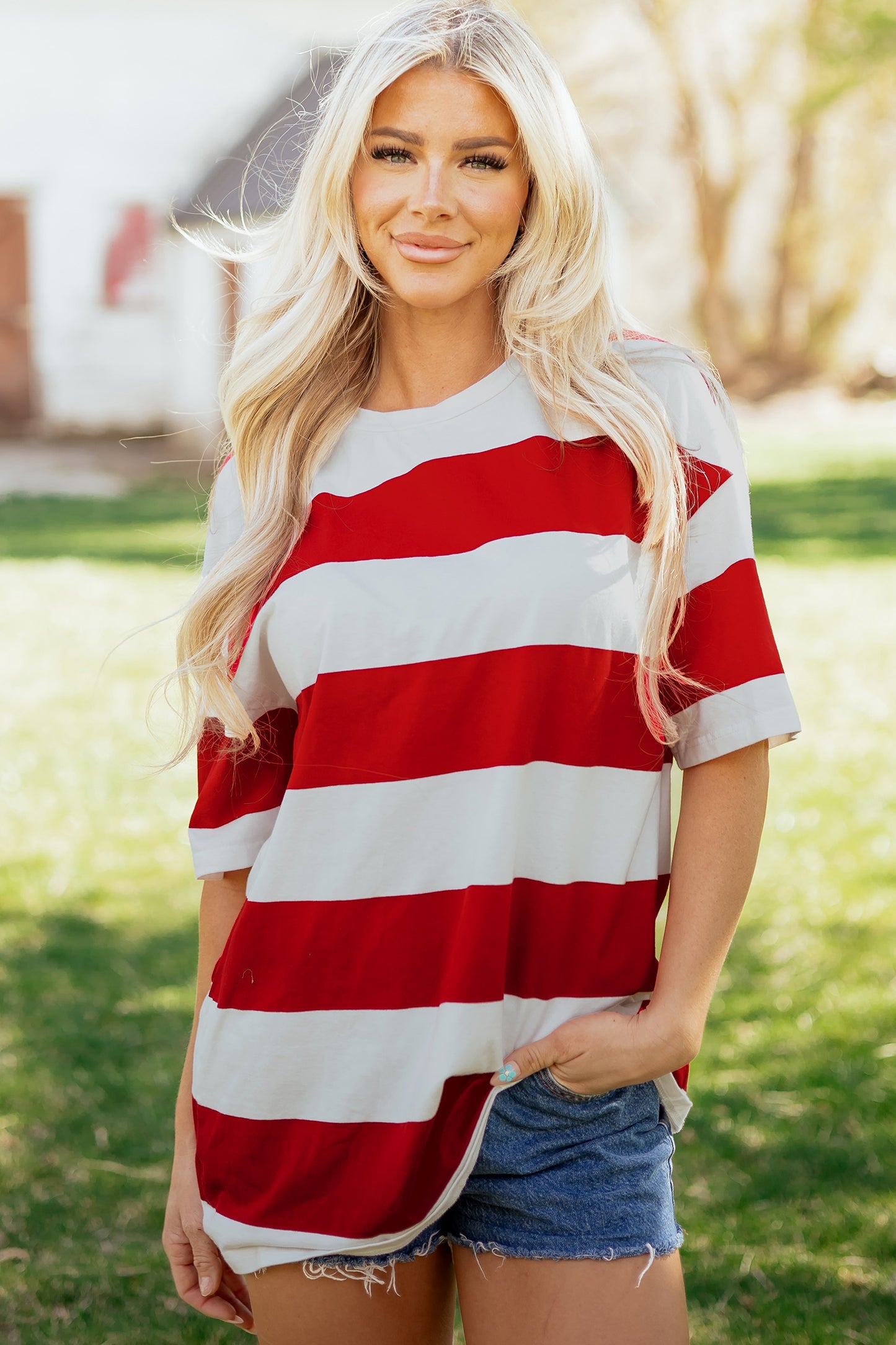 No 180 Striped Tunic Tee