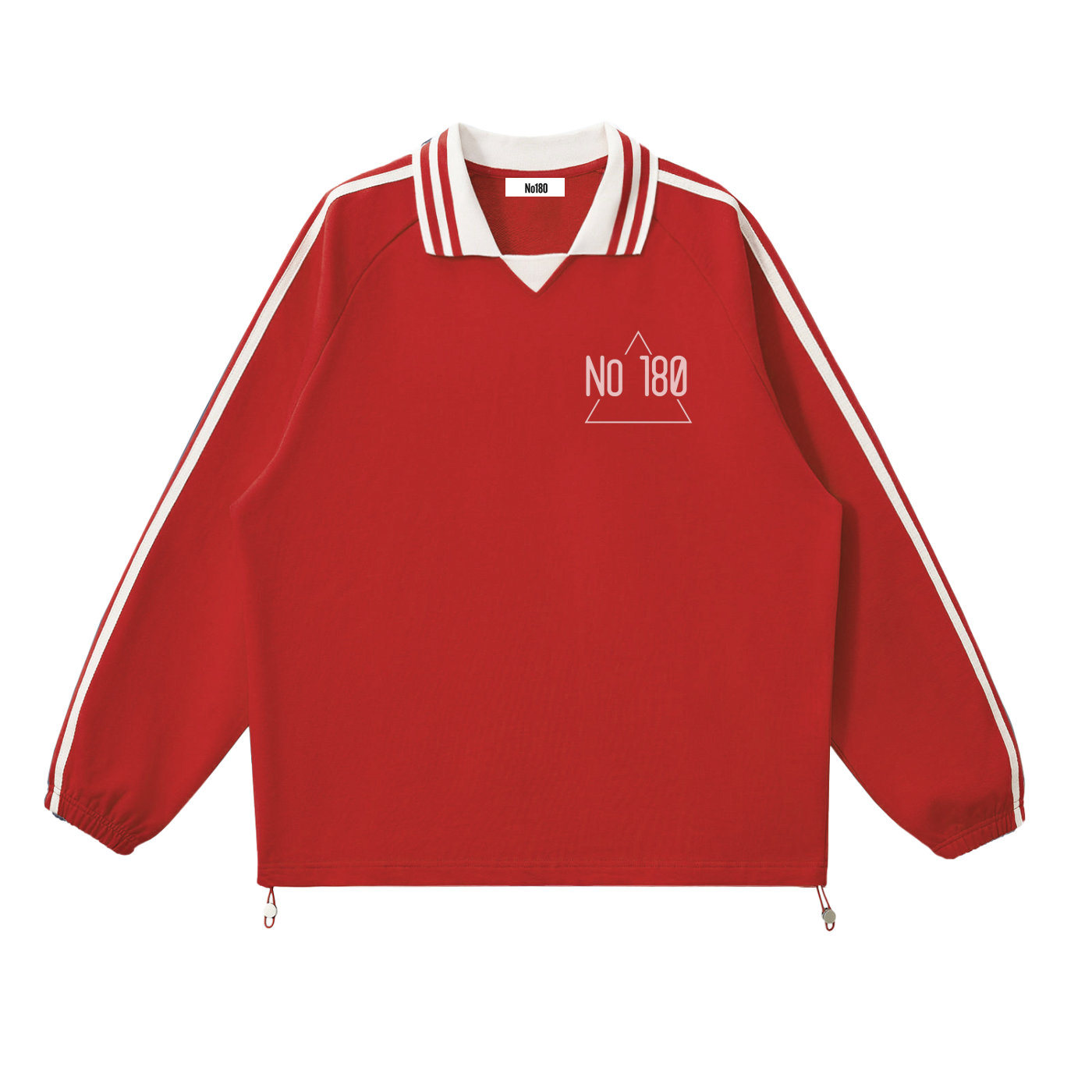 No 180 Contrast Stripe Lapel Sweatshirt