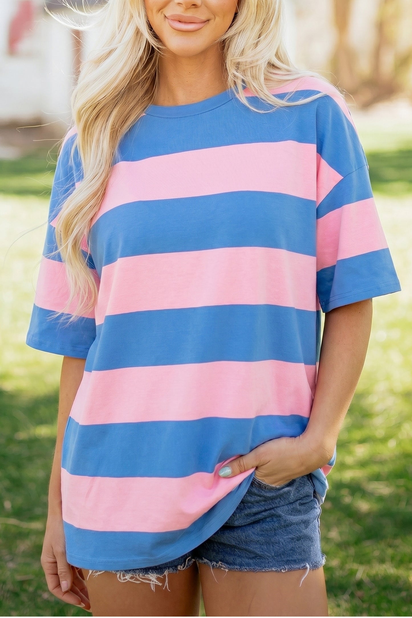 No 180 Striped Tunic Tee