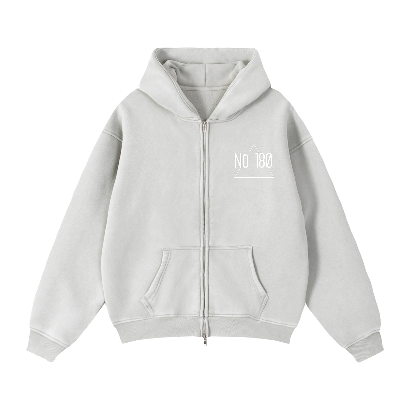 No 180 Zip-Through Boxy Fleece Hoodie