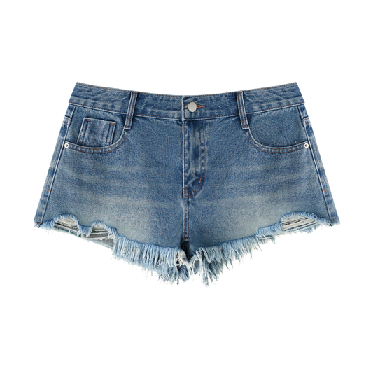 No 180 Raw Edge Denim Shorts
