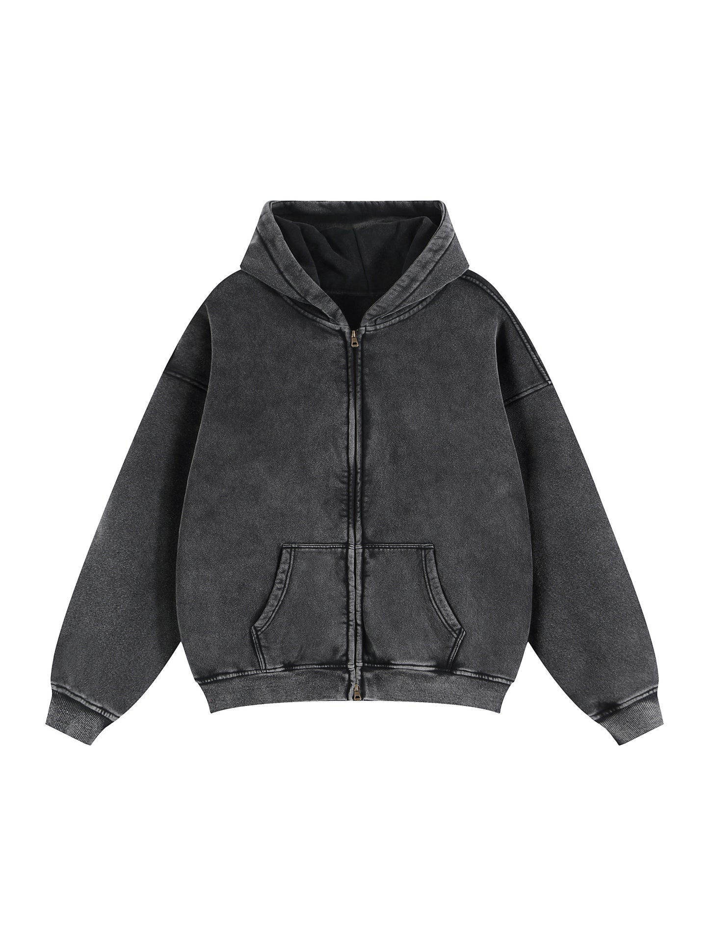 No 180 Zip-Through Boxy Fleece Hoodie