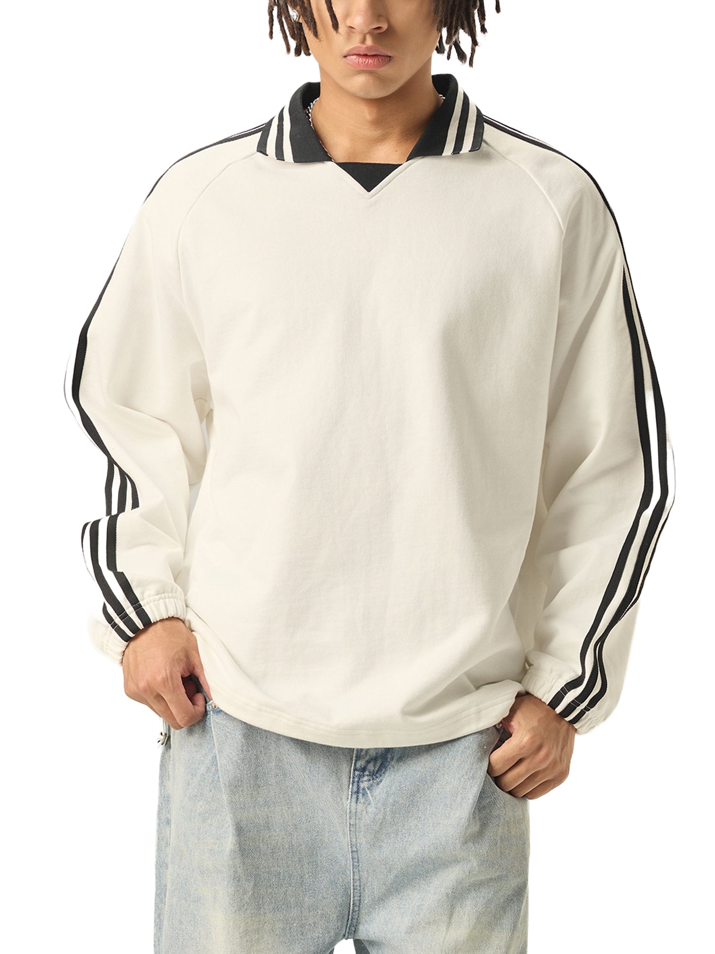 No 180 Offset Lapel Sweatshirt
