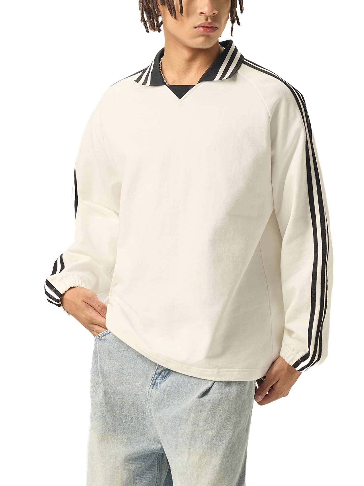 No 180 Offset Lapel Sweatshirt