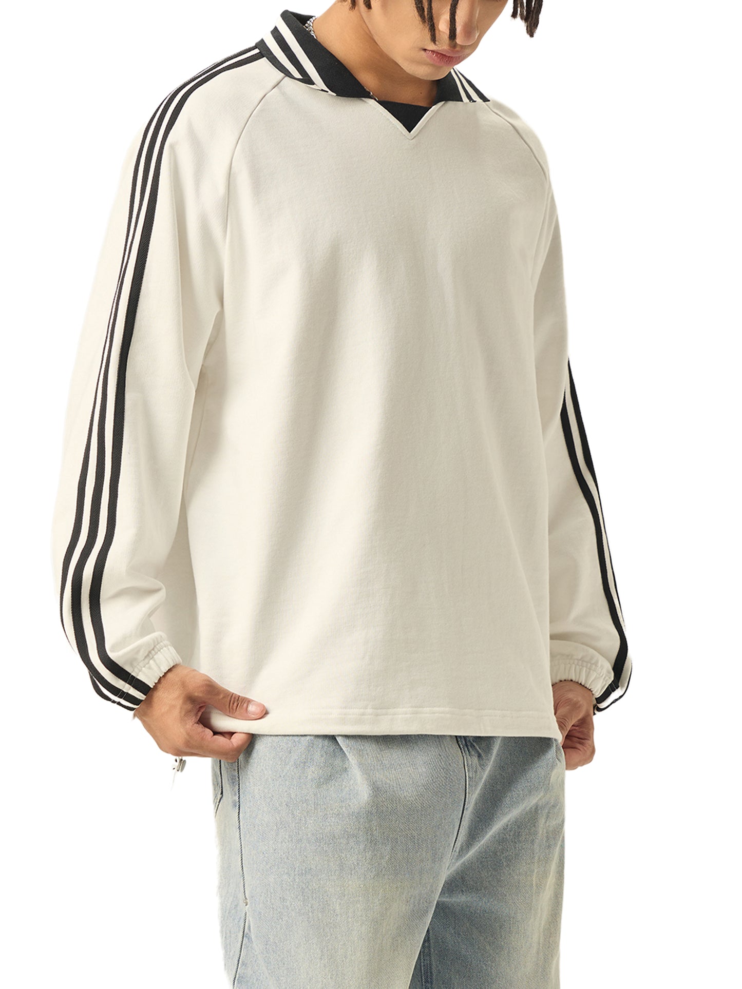 No 180 Offset Lapel Sweatshirt