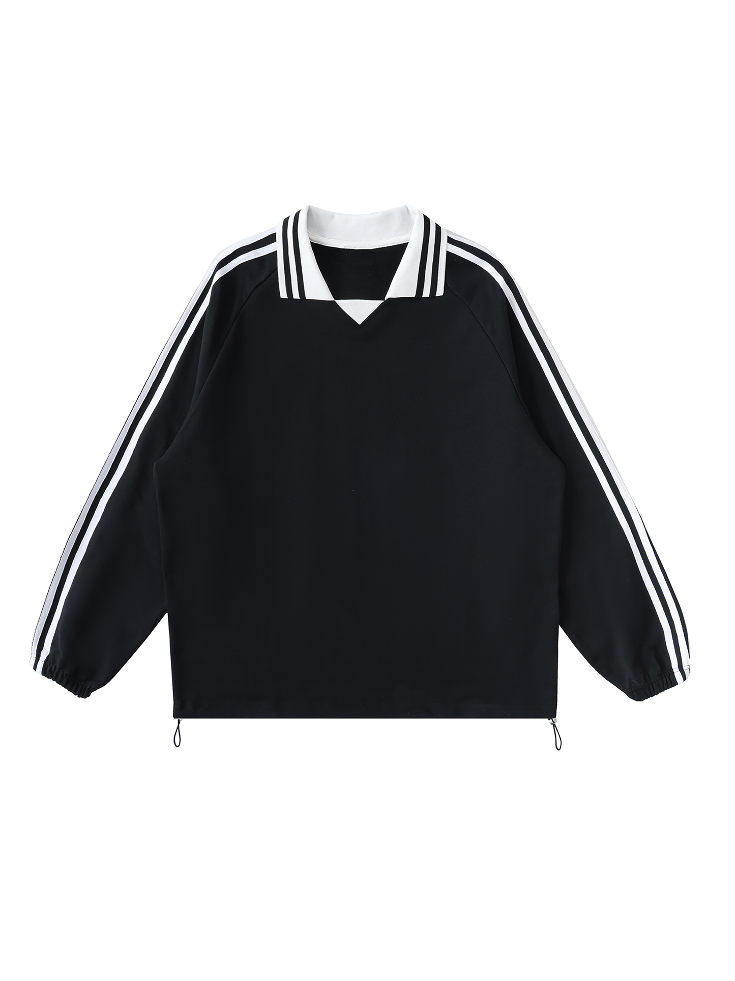 No 180 Contrast Stripe Lapel Sweatshirt