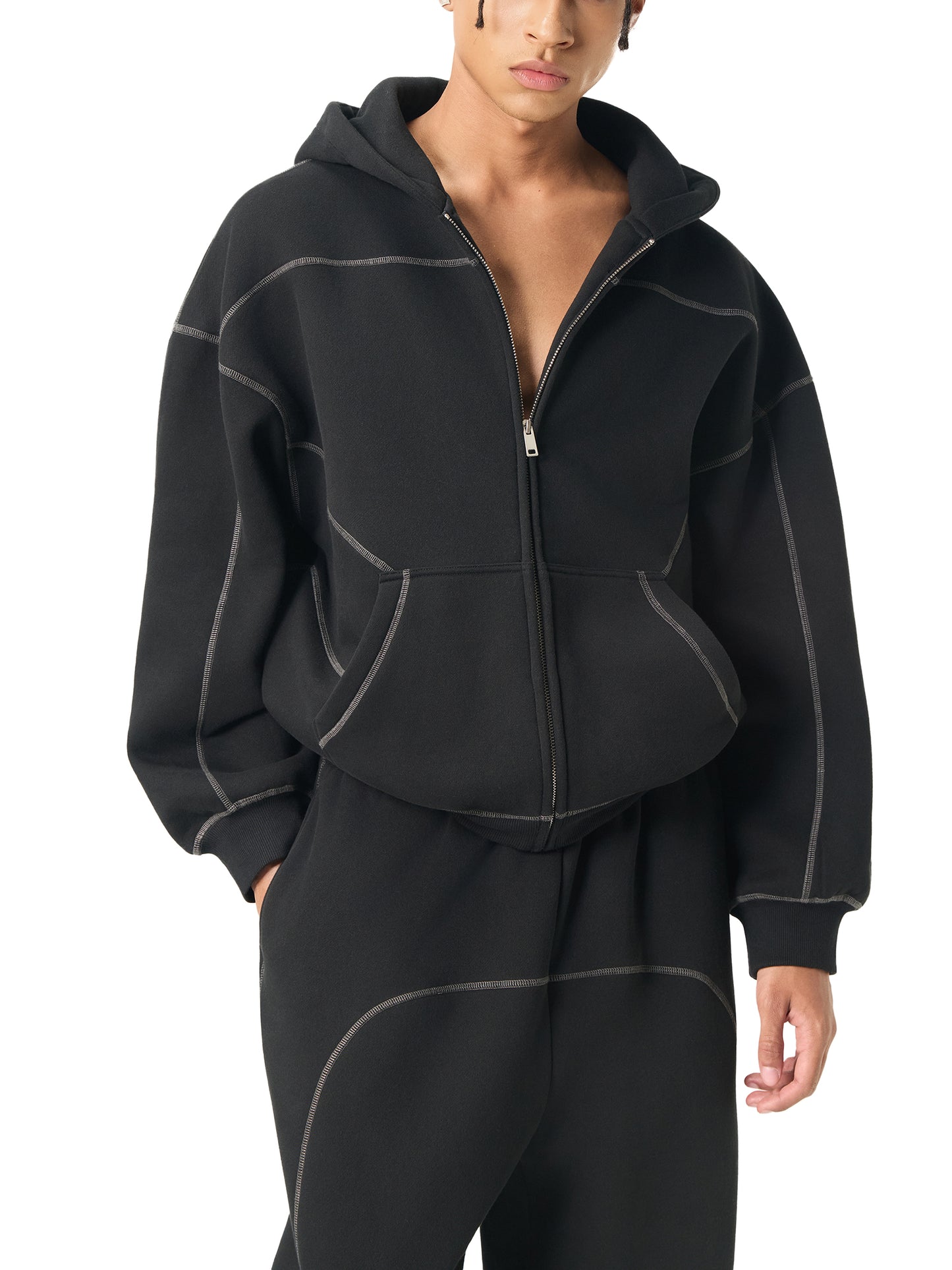 No 180 Blackout Zip Hoodie