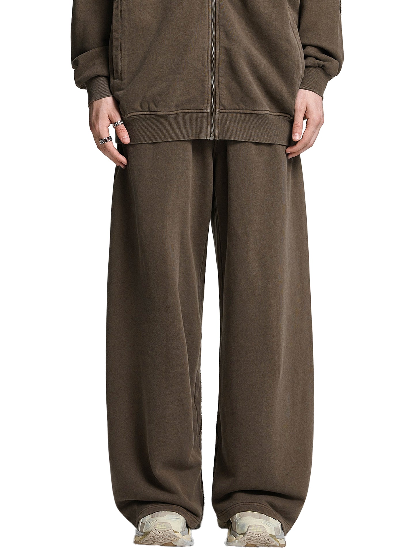 No 180 Snow Wash Raw Edge Sweatpants