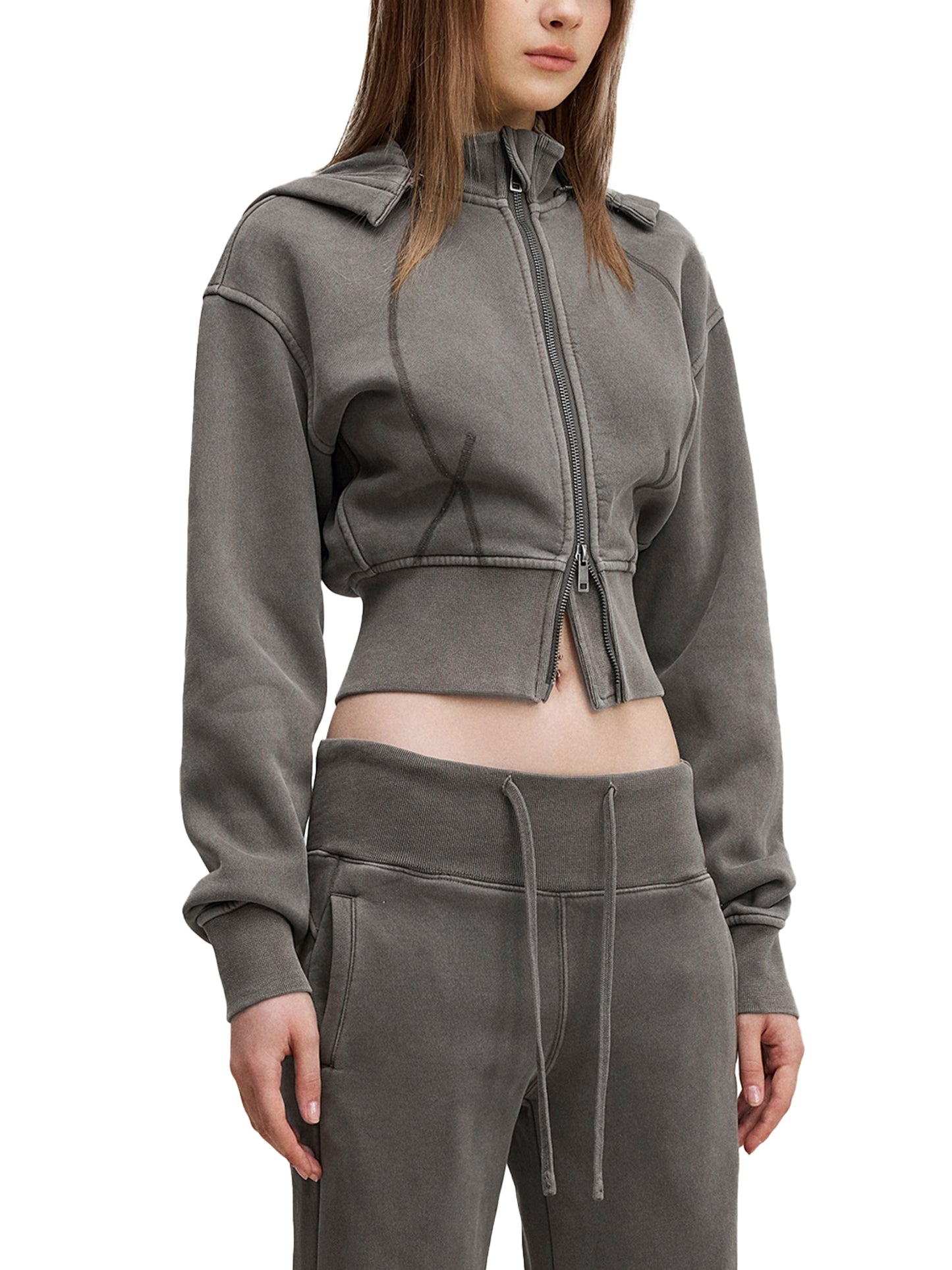 No 180 Afterimage Cropped Hoodie