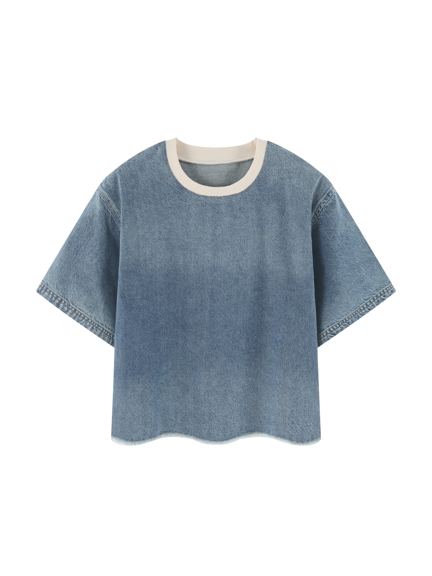 No 180 Vintage Wash Denim Box Tee