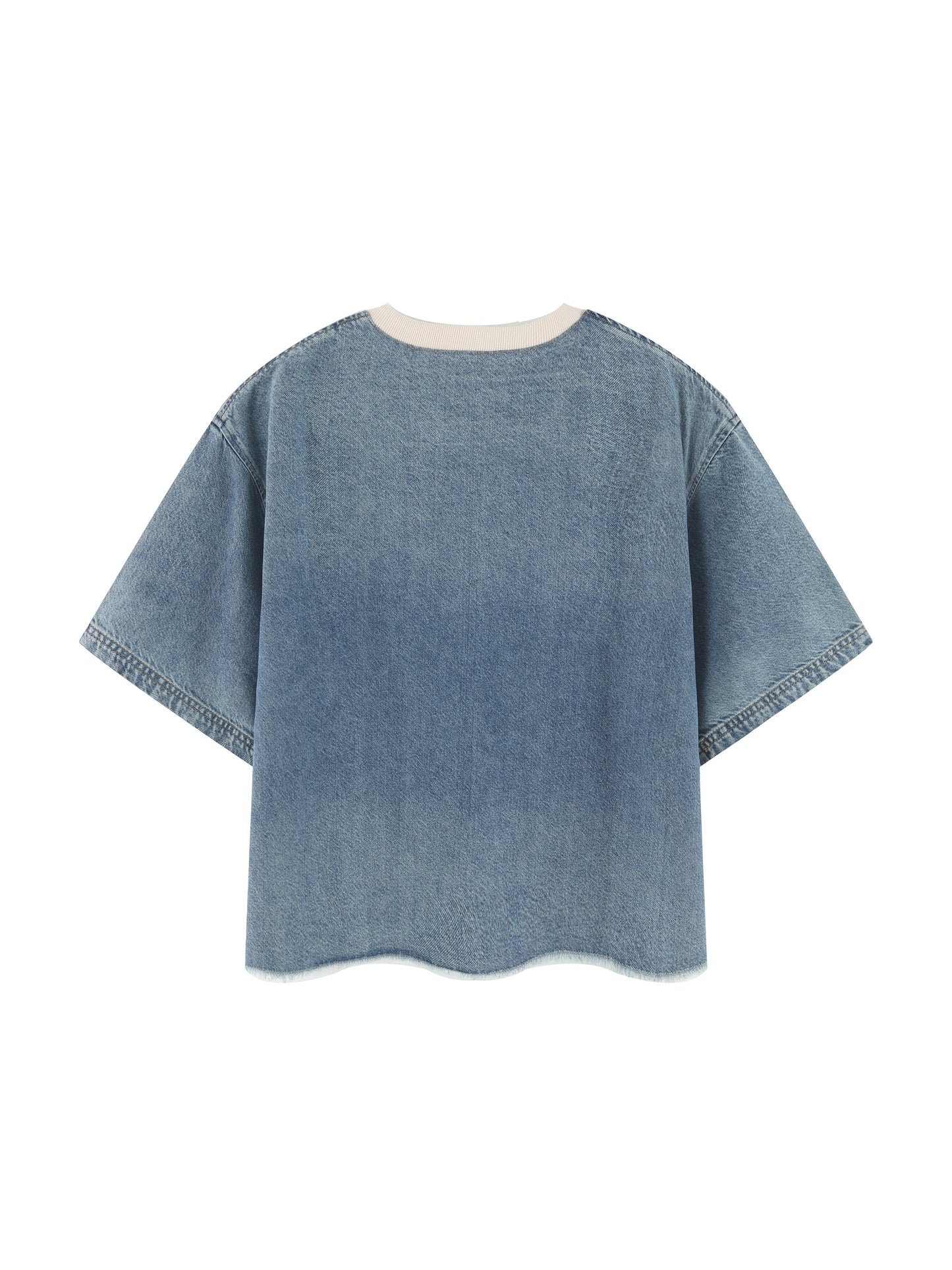 No 180 Vintage Wash Denim Box Tee