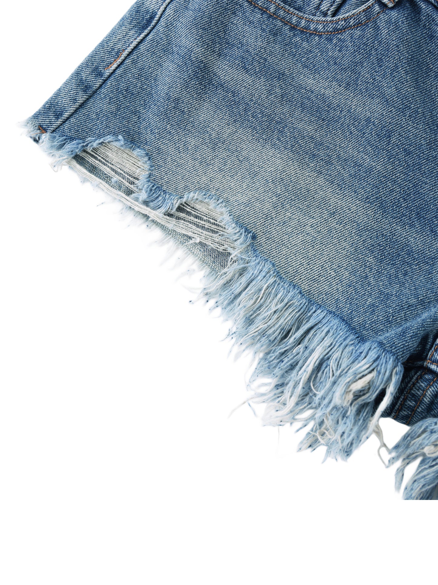 No 180 Raw Edge Denim Shorts