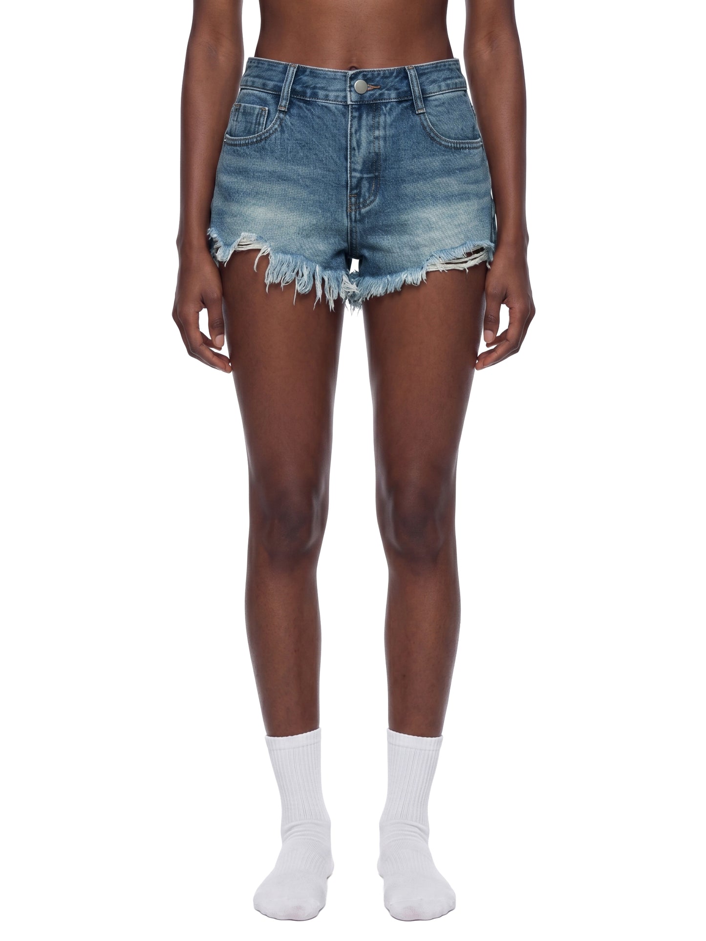 No 180 Raw Edge Denim Shorts