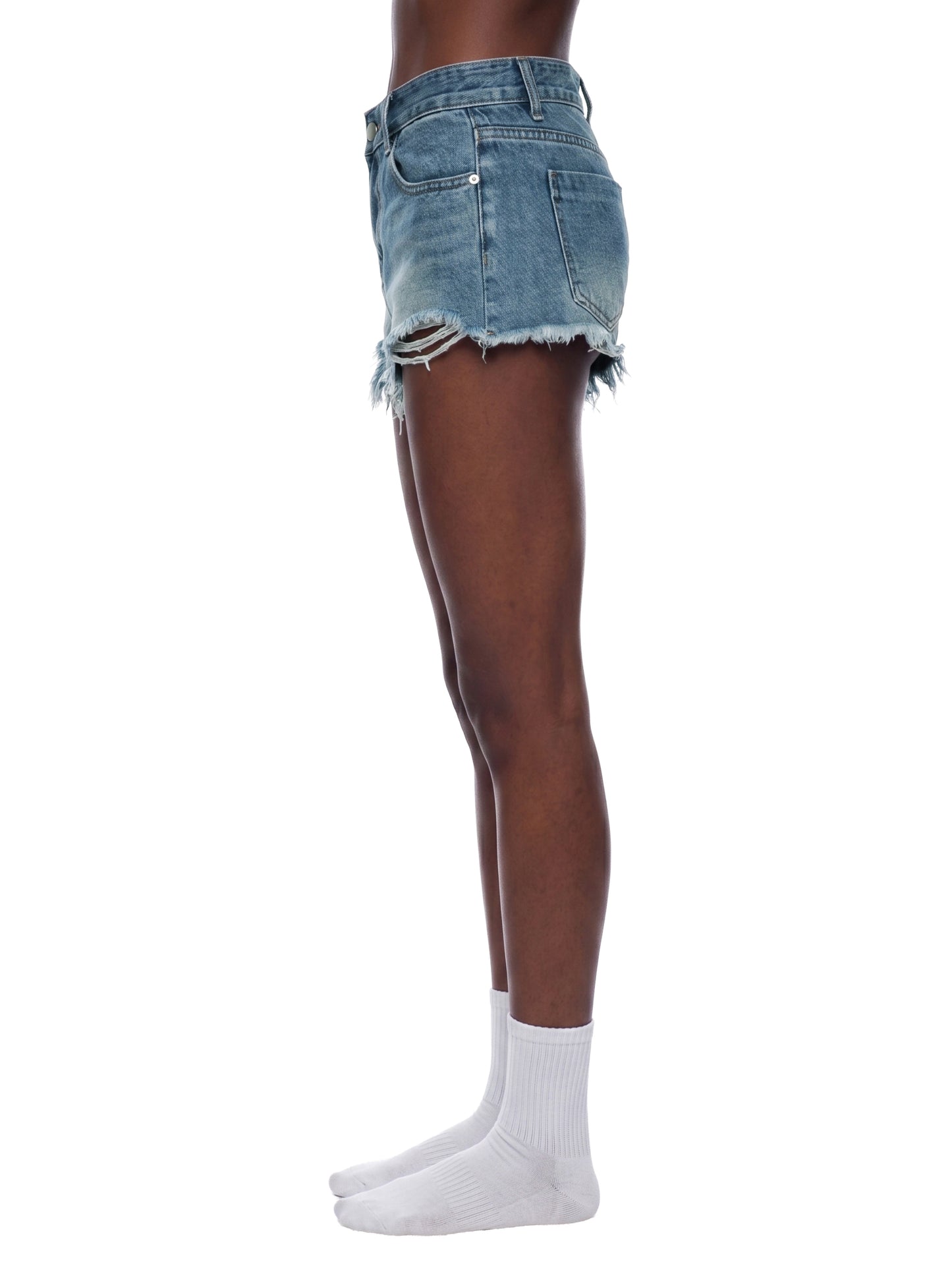 No 180 Raw Edge Denim Shorts
