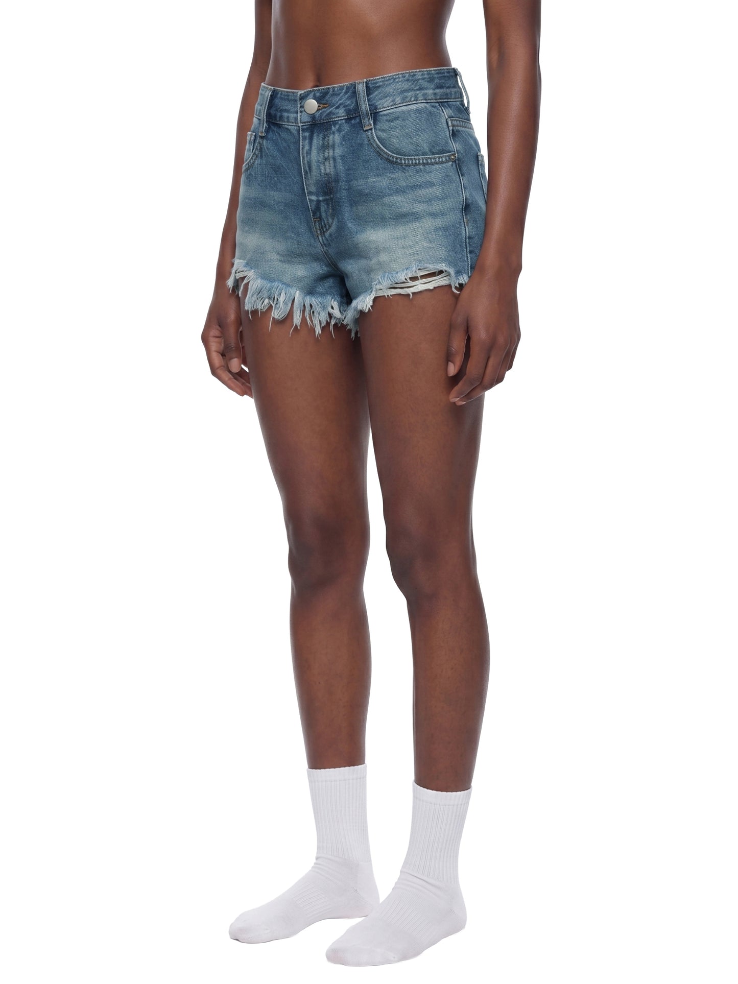 No 180 Raw Edge Denim Shorts