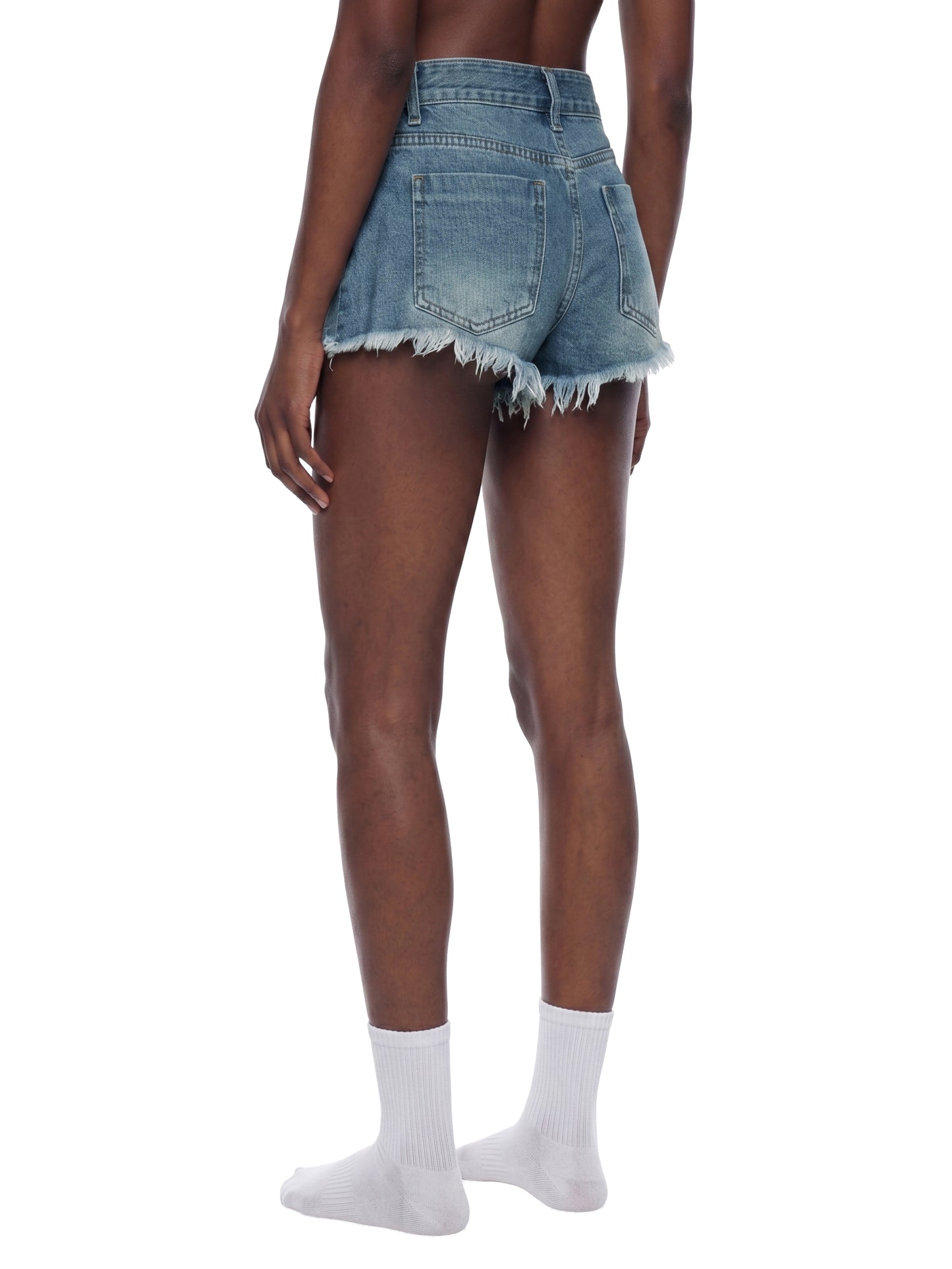 No 180 Raw Edge Denim Shorts