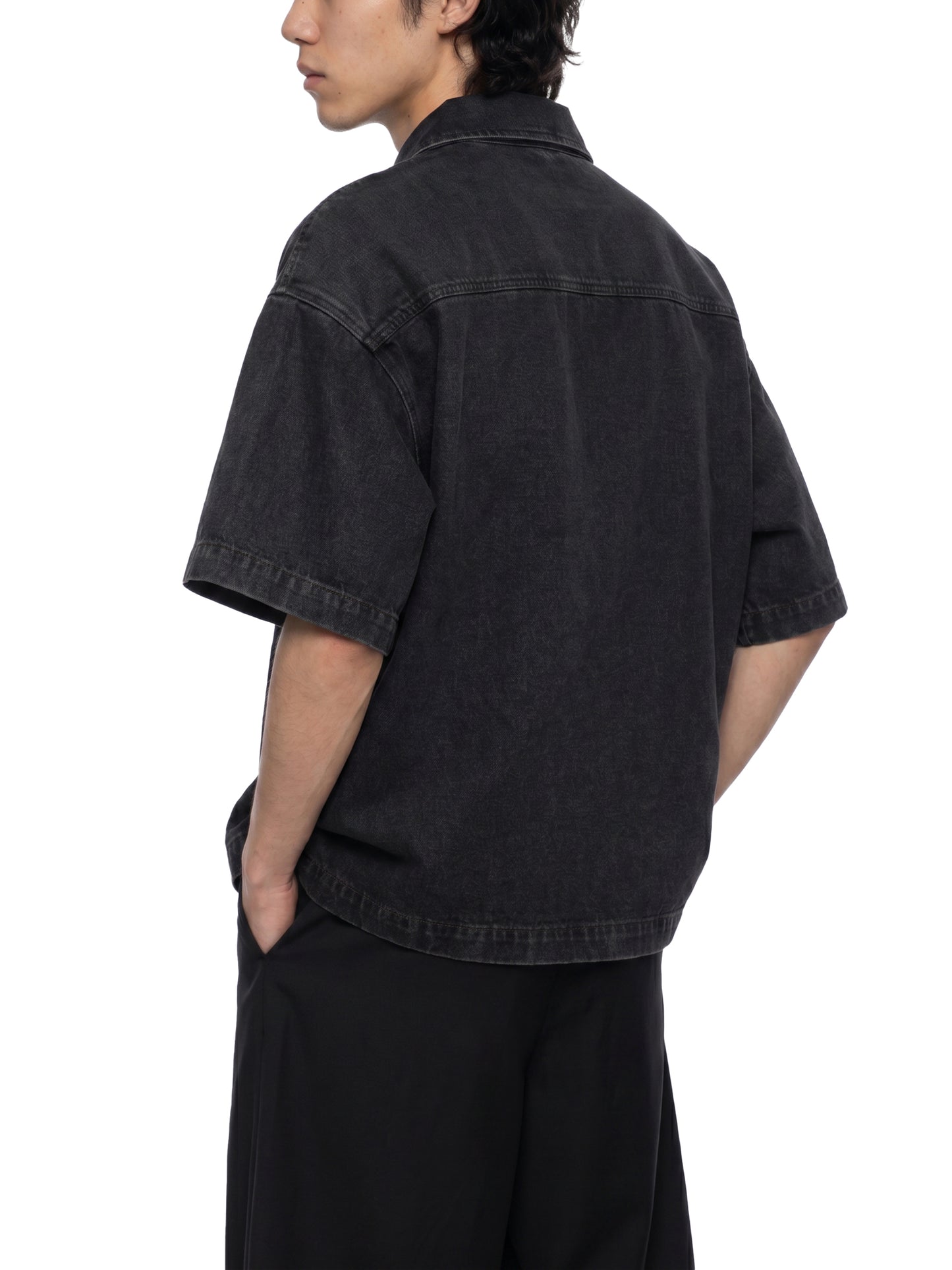 No 180 Vintage Quarter Zip Denim Shirt