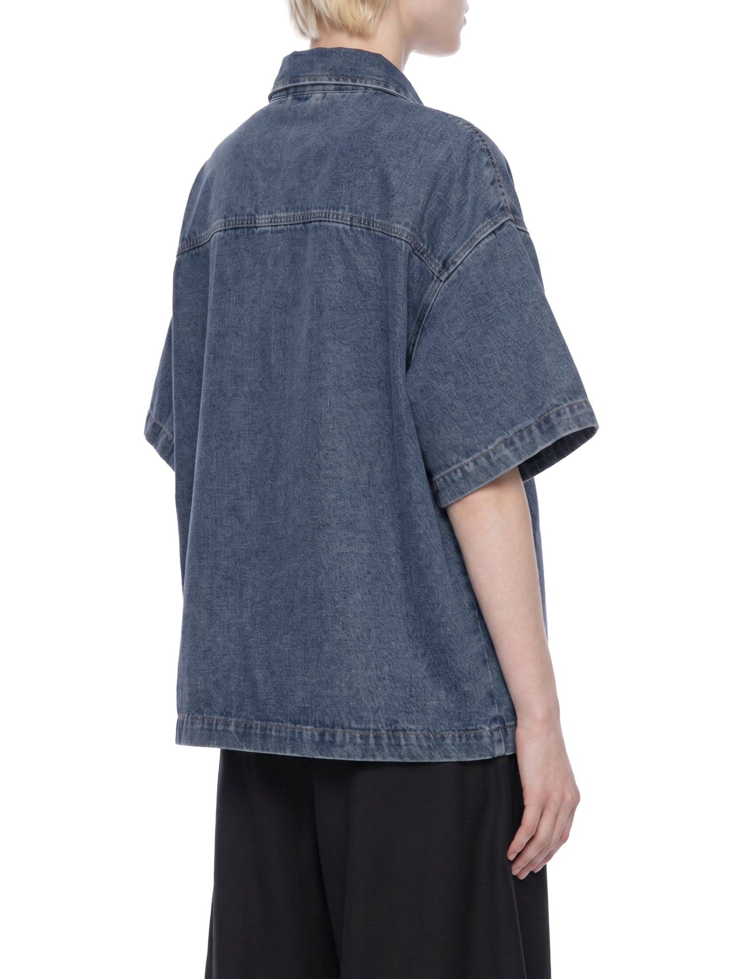 No 180 Vintage Quarter Zip Denim Shirt