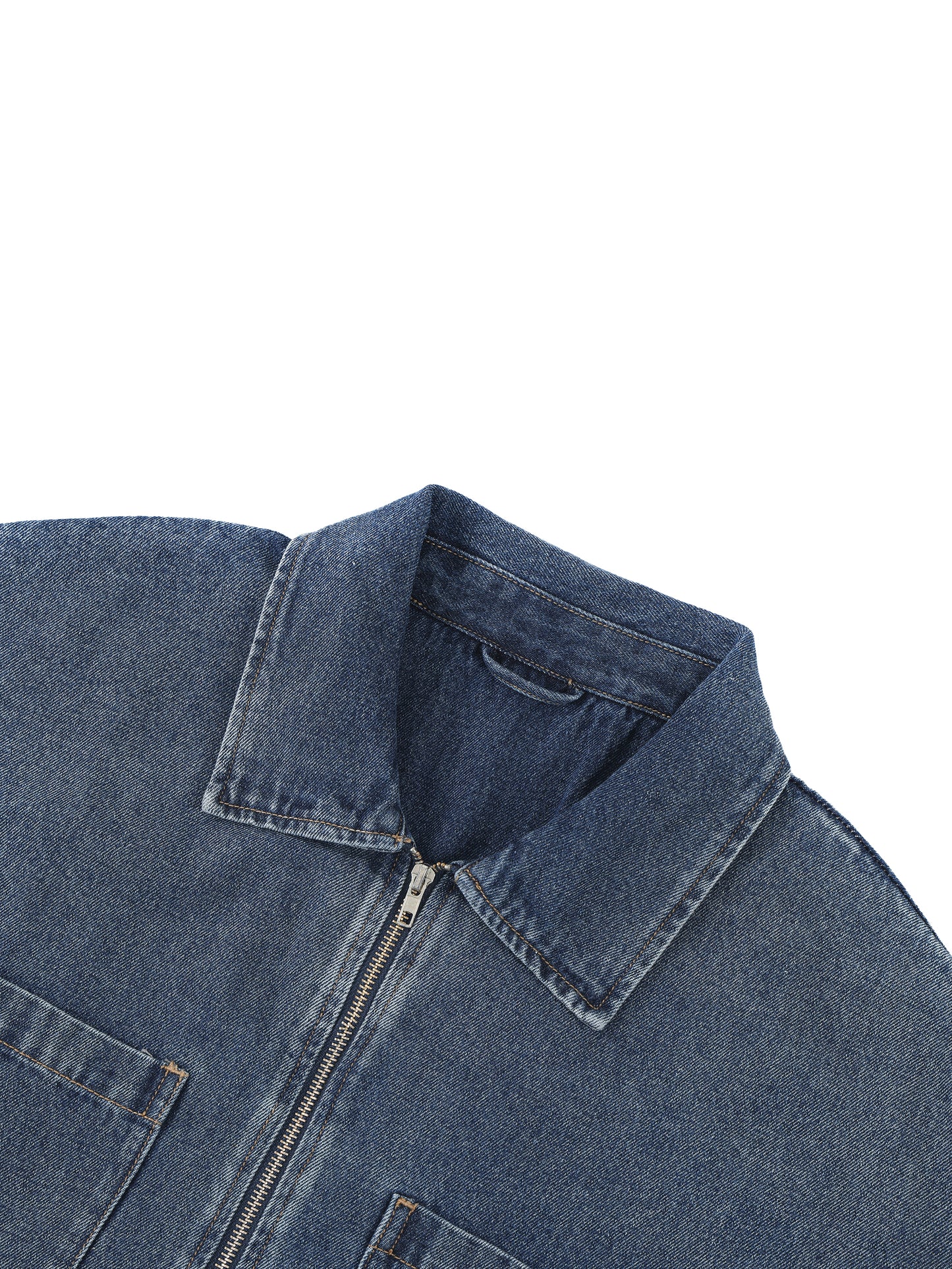 No 180 Vintage Quarter Zip Denim Shirt