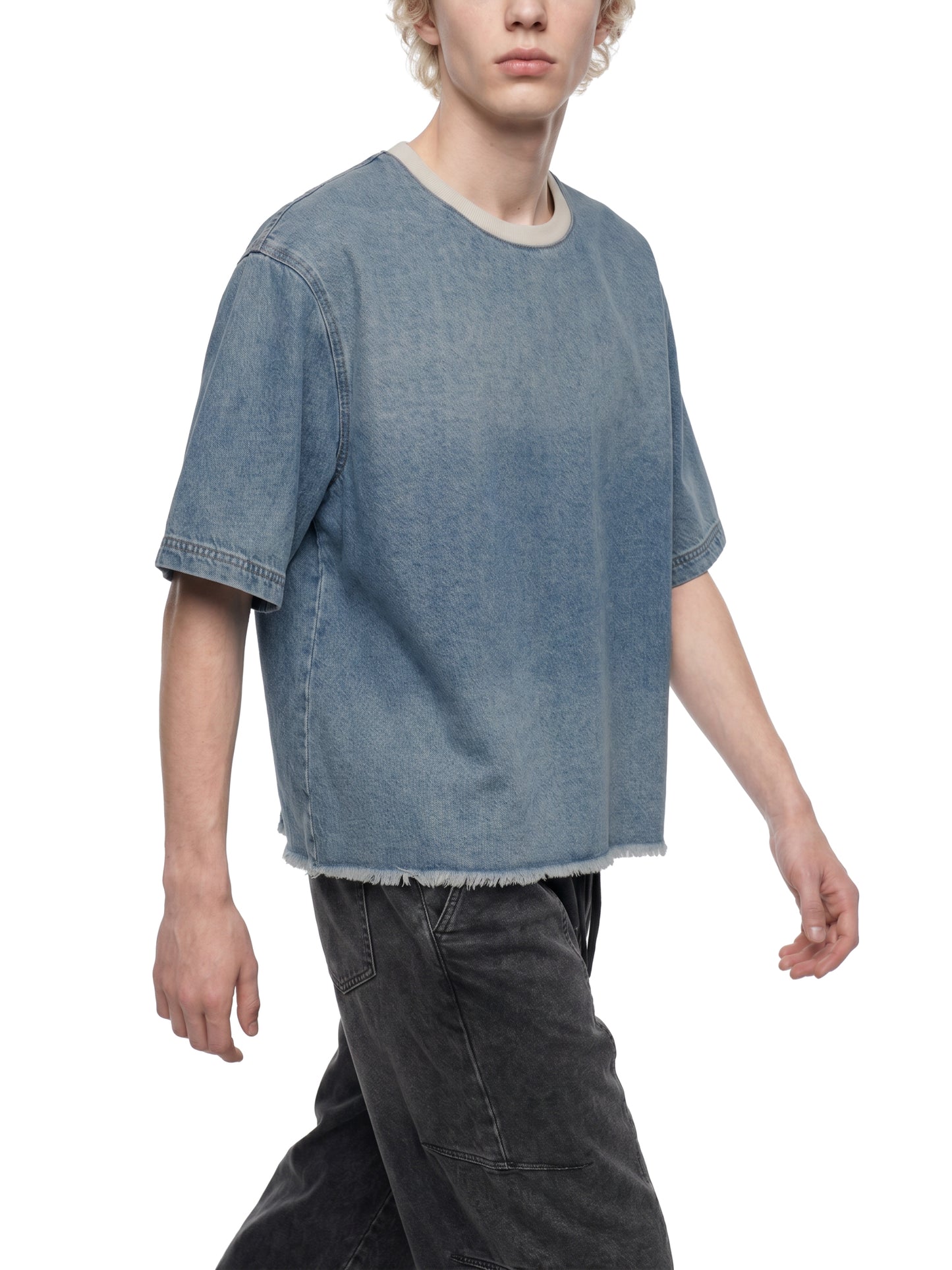 No 180 Vintage Wash Denim Box Tee