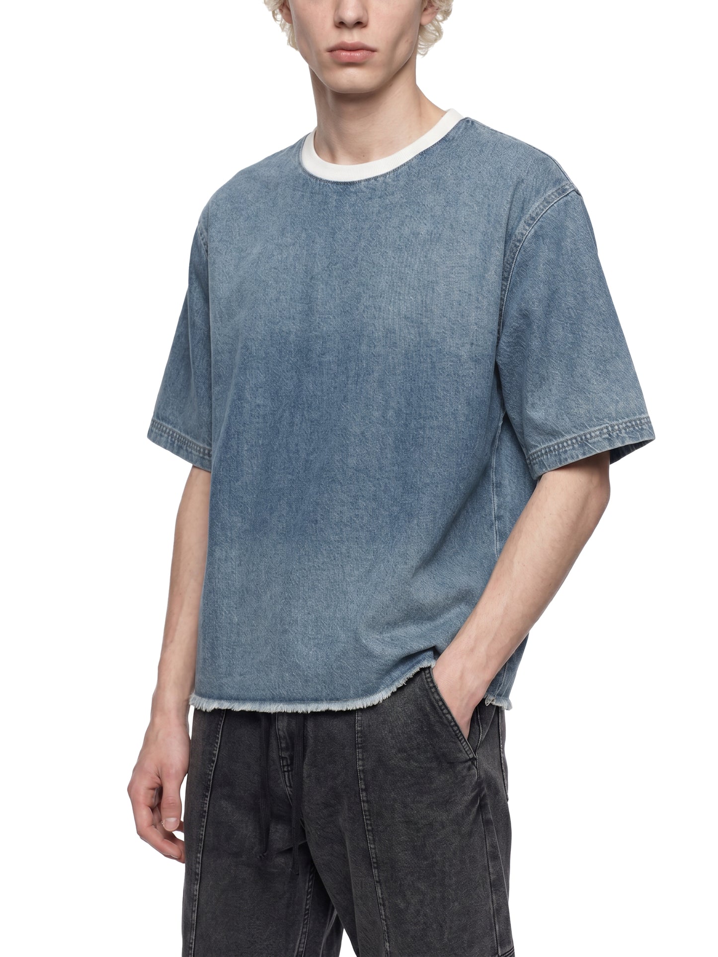No 180 Vintage Wash Denim Box Tee