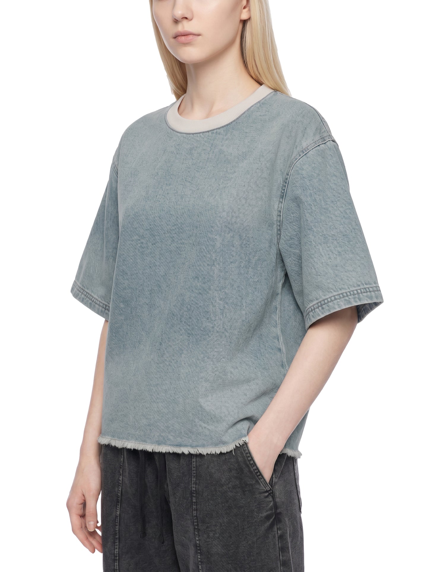 No 180 Vintage Wash Denim Box Tee