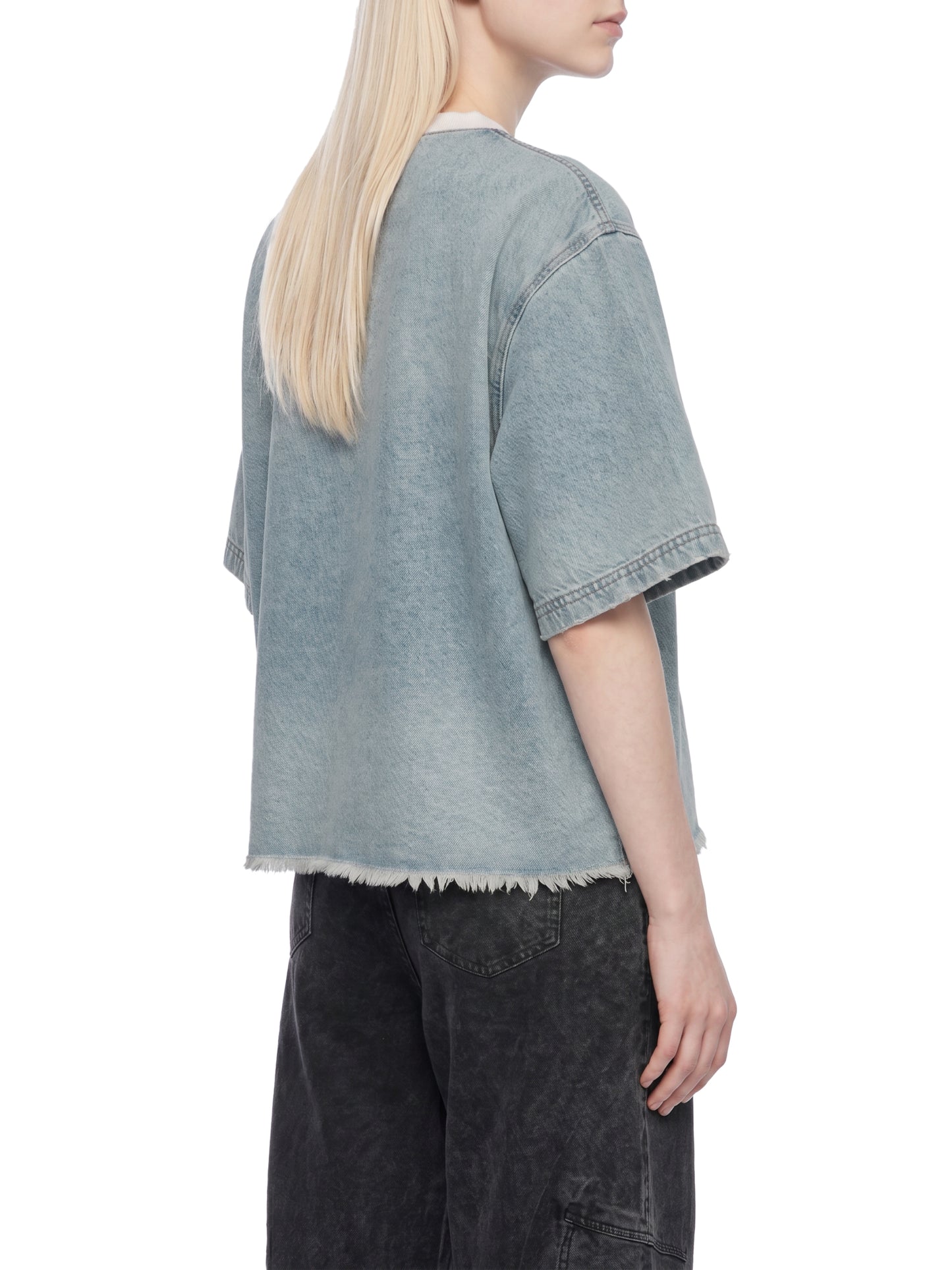 No 180 Vintage Wash Denim Box Tee