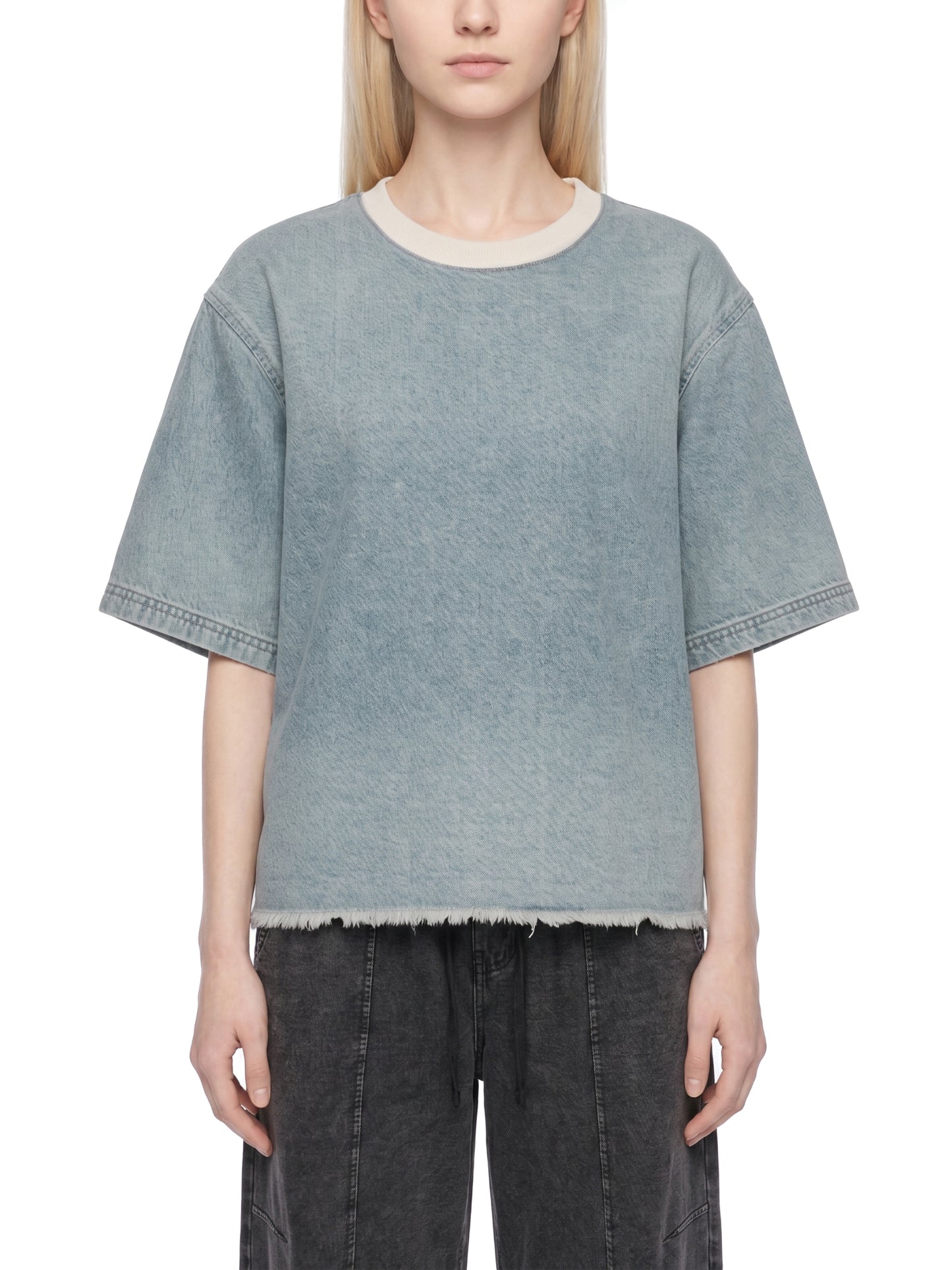 No 180 Vintage Wash Denim Box Tee