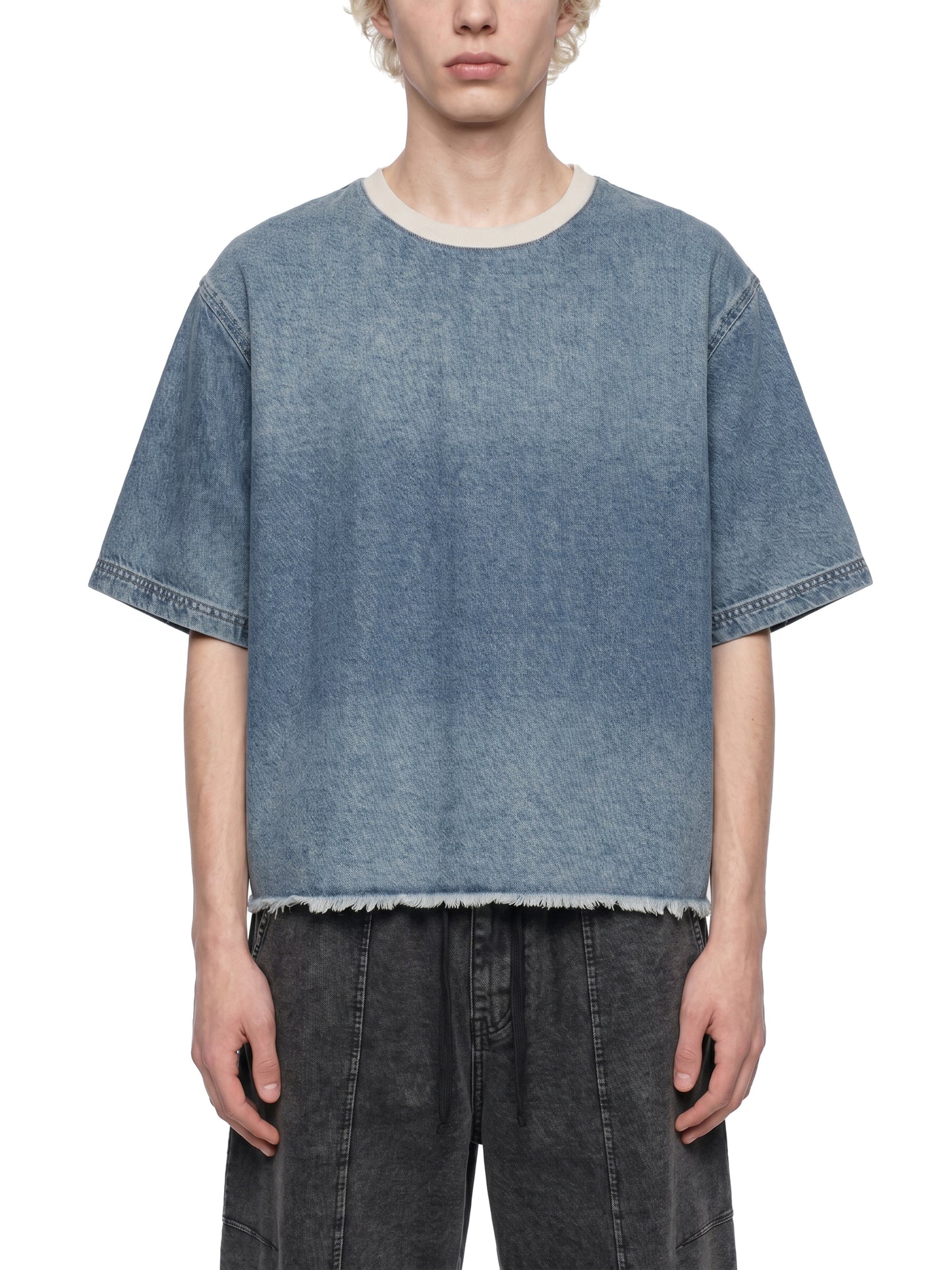 No 180 Vintage Wash Denim Box Tee